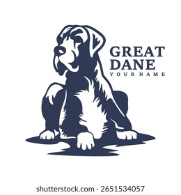 Grande Dane Dog logotipo vetor de design. Silhueta Grande Dane Modelo Ilustração. Símbolo de ícone
