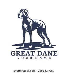 Grande Dane Dog logotipo vetor de design. Silhueta Grande Dane Modelo Ilustração. Símbolo de ícone