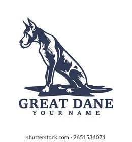 Grande Dane Dog logotipo vetor de design. Silhueta Grande Dane Modelo Ilustração. Símbolo de ícone