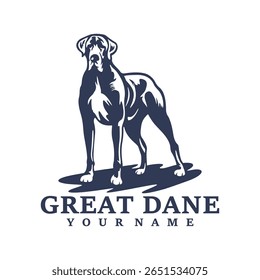 Grande Dane Dog logotipo vetor de design. Silhueta Grande Dane Modelo Ilustração. Símbolo de ícone