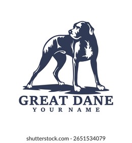 Grande Dane Dog logotipo vetor de design. Silhueta Grande Dane Modelo Ilustração. Símbolo de ícone