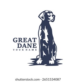 Grande Dane Dog logotipo vetor de design. Silhueta Grande Dane Modelo Ilustração. Símbolo de ícone