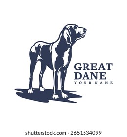 Grande Dane Dog logotipo vetor de design. Silhueta Grande Dane Modelo Ilustração. Símbolo de ícone