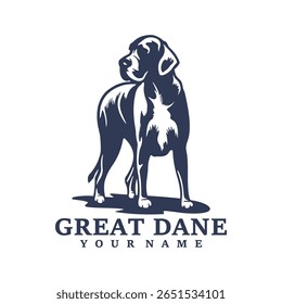Grande Dane Dog logotipo vetor de design. Silhueta Grande Dane Modelo Ilustração. Símbolo de ícone