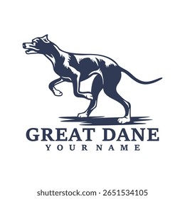 Grande Dane Dog logotipo vetor de design. Silhueta Grande Dane Modelo Ilustração. Símbolo de ícone