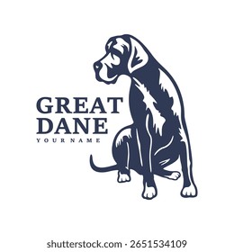Grande Dane Dog logotipo vetor de design. Silhueta Grande Dane Modelo Ilustração. Símbolo de ícone