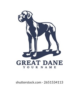 Grande Dane Dog logotipo vetor de design. Silhueta Grande Dane Modelo Ilustração. Símbolo de ícone