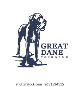 Grande Dane Dog logotipo vetor de design. Silhueta Grande Dane Modelo Ilustração. Símbolo de ícone