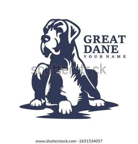 Great Dane Dog logo design vector. Silhouette Great Dane Dog Template Illustration. Icon Symbol