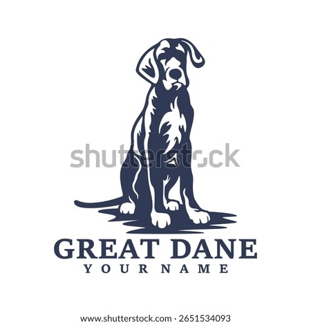 Great Dane Dog logo design vector. Silhouette Great Dane Dog Template Illustration. Icon Symbol