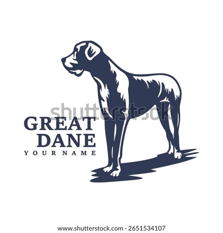 Great Dane Dog logo design vector. Silhouette Great Dane Dog Template Illustration. Icon Symbol