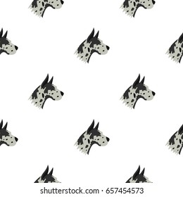 Great dane dog pattern seamless background. Flat illustration of great dane dog pattern vector seamless repeat for any design