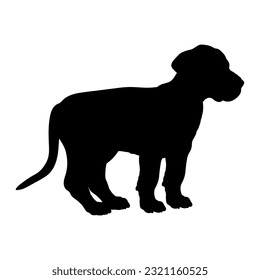 Great Dane Dog puppies silhouette. Baby dog silhouette. Puppy