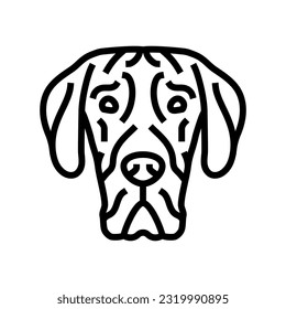 great dane dog puppy pet line icon vector. great dane dog puppy pet sign. isolated contour symbol black illustration