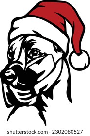 Great Dane Dog Santa Hat Christmas