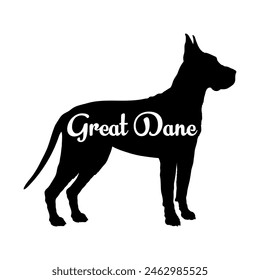 Great Dane Dog silhouette dog breeds logo dog monogram vector