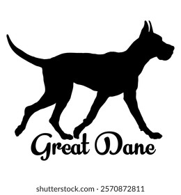 Great Dane dog silhouette, dog breeds, logo, vector, silhouette,  animal, illustration, icon, sign, design, black, symbol, pet, love
