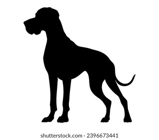 Great dane Dog silhouette. Vector illustration