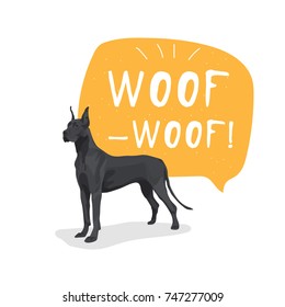 Great Dane Dog vector illustration with hand drawn banner