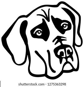 Great Dane Face Black White Stock Vector (royalty Free) 1275363298 