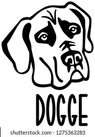Great Dane face with german word