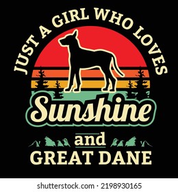 GREAT DANE GIRL RETRO Dog owner pet lover EPS