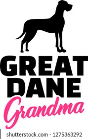 Great Dane Grandma silhouette black