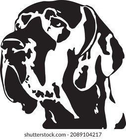 Great dane head silhouette black and white