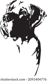 great dane head silhouette black and white