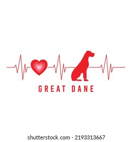 Great Dane heartbeat dog Great Dane lovers cool design