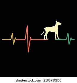  GREAT DANE HEARTBEAT RETRO Dog owner pet lover EPS