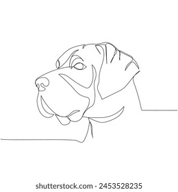 Great Dane, hunting dog, guard dog, companion dog, Englische Dogge, Danische Dogge one line art. Continuous line drawing of friend, dog, doggy, friendship, care, pet, animal, family, canine.