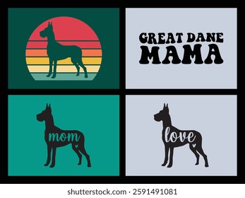 Great Dane mom t shirt design bundle