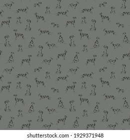 Great dane seamless pattern. Different variaties of coat color dog set.  Vector illustration