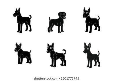 great dane silhouette black vector icon