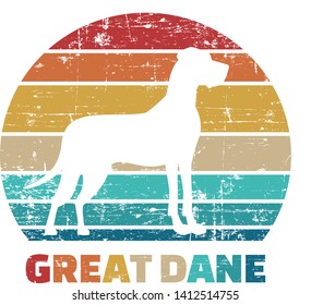 Great Dane silhouette vintage and retro