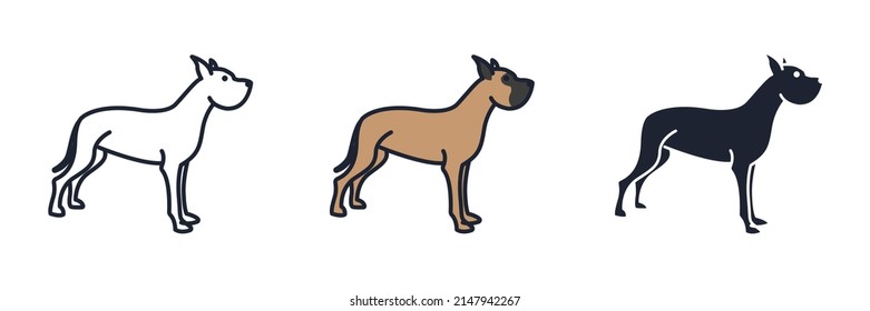 great danes dog icon symbol template for graphic and web design collection logo vector illustration