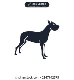 great danes dog icon symbol template for graphic and web design collection logo vector illustration