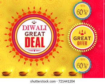 Great deal banner for festival of diwali celebration.