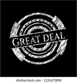Great Deal chalkboard emblem on black board