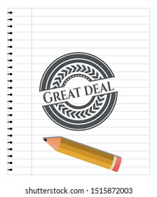 Great Deal drawn in pencil. Vector Illustration. Detailed.