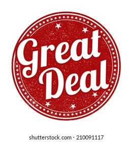 Great deal grunge rubber stamp on white background, vector illustration