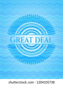 Great Deal light blue water badge.