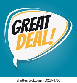 great deal retro speech balloon