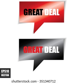 Great deal speech bubbles square template | business banner with symbol icon - Vector.