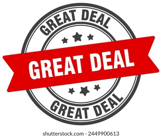 great deal stamp. great deal round sign. label on transparent background