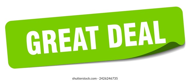 great deal sticker. great deal rectangular label isolated on white background