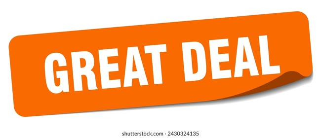 great deal sticker. great deal rectangular label isolated on white background