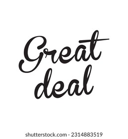 great deal text on white background.