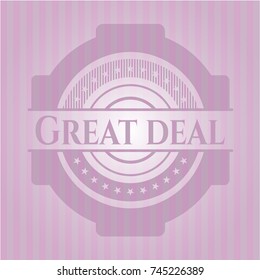 Great Deal vintage pink emblem